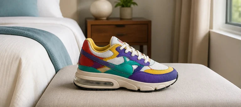 A colourful sneaker in the original photo